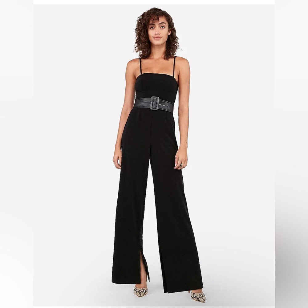 {Express} Negin Mirsalehi Belted Wide Leg Jumpsuit